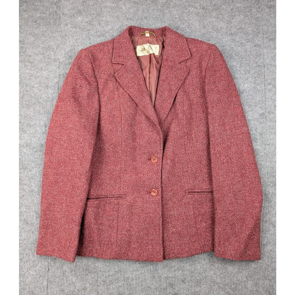 Edinburg Woollen Mill Skirt Suit Set Women 10 3 Piece Vintage Red Pleated Retro - Picture 14 of 16